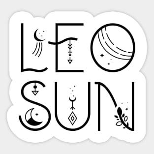 Leo sun sign celestial typography Sticker